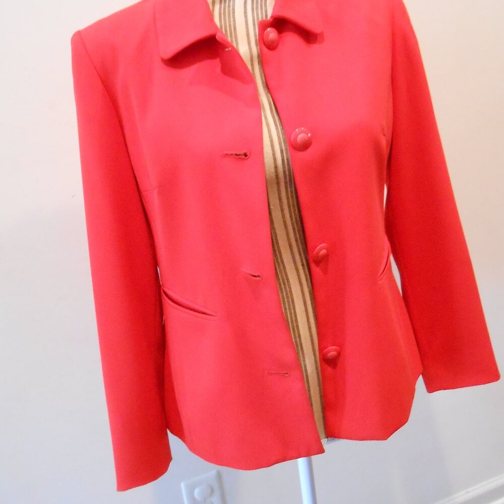 Women's Size 6 Petite Red Power Suit - Petite Sophisticate
